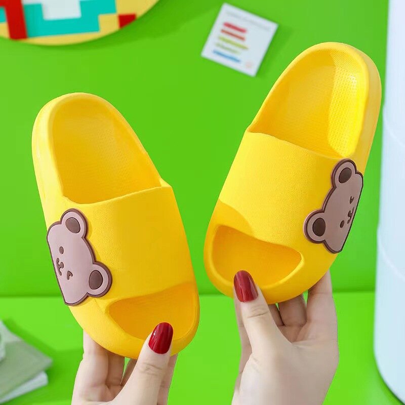 Children's Slippers Summer Non-slip Casual Solid Soft Slippers Breathable Home Bathroom Slipper Kids Flower Shoes For Girls Boys