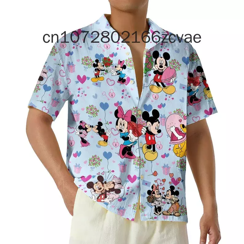 Chemise hawaïenne Disney Leon Day pour hommes et femmes, chemise hawaïenne décontractée, chemise boutonnée à manches courtes, mode, nouveau, 2024
