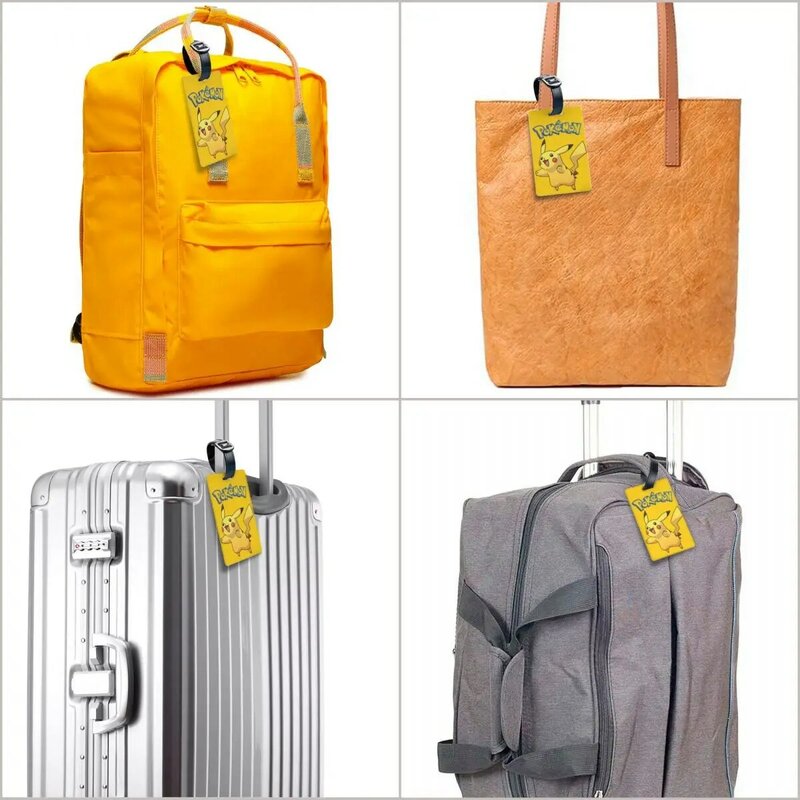 مخصص بوكيمون بيكاتشو علامة الأمتعة ، حقيبة سفر حقيبة ، غطاء الخصوصية ، تسمية الهوية ، التسمية