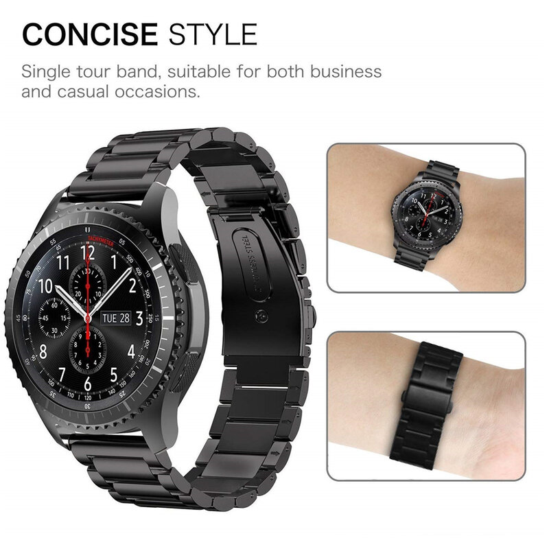 Bracelets milanais pour Samsung Galaxy Watch, 46mm/Gear S3 22mm 20mm, maille en acier inoxydable, bracelet pour active 2 40mm 44mm