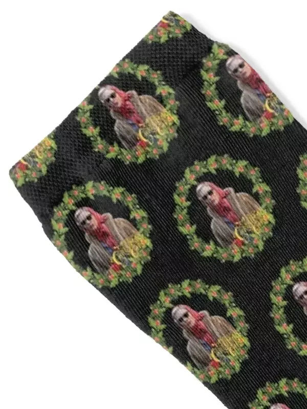 Calcetines de compresión de carol de Navidad para hombre y mujer, medias de diseñador, regalos de invierno, Año Nuevo