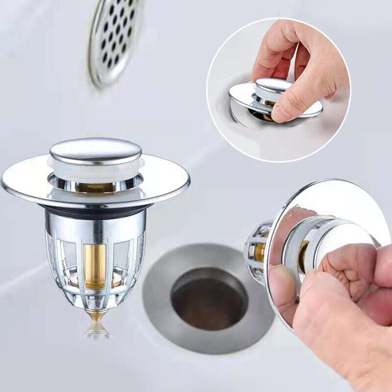 Filter Drain Filter Plug Stopper 1pc 33.5mm Bounce Up Electroplated Press-type Wash Basin Core Hot Sale Useful