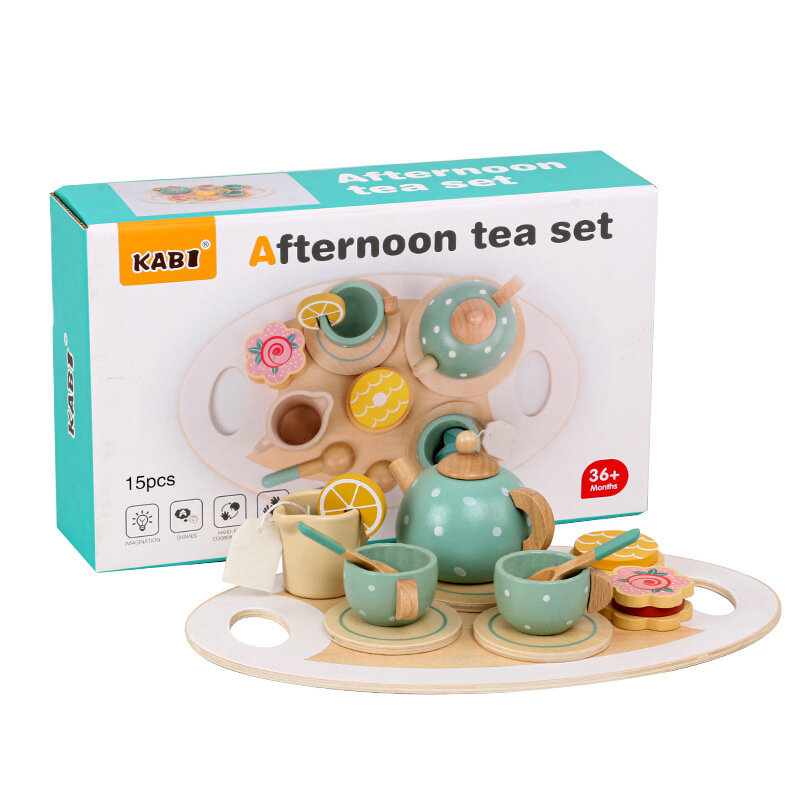 Service à thé en bois pour enfants, jeu de simulation, apprentissage de la nourriture, jouets pour les tout-petits, cadeaux pour filles et garçons