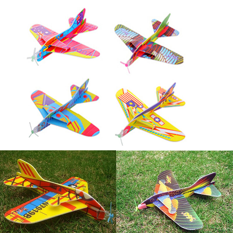 Espuma papel avião modelo brinquedos para crianças, quadrado mágico, combate aviões, 1pc