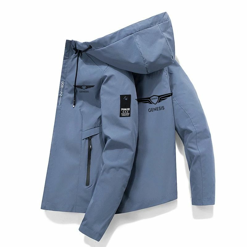 Куртка-бомбер GENESIS Мужская, ветровка на молнии, повседневная куртка для работы, приключения на открытом воздухе, весна-осень