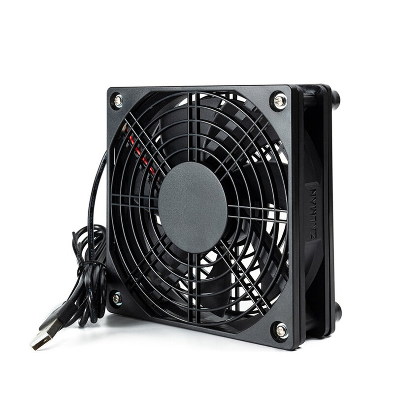 DIY PC Cooling Fan, Cooler, TV Box, sem fio, silencioso, silencioso, DC 5V, Alimentação USB, 120mm Fan, 120x25mm, 12 centímetros W parafusos, rede de protecção