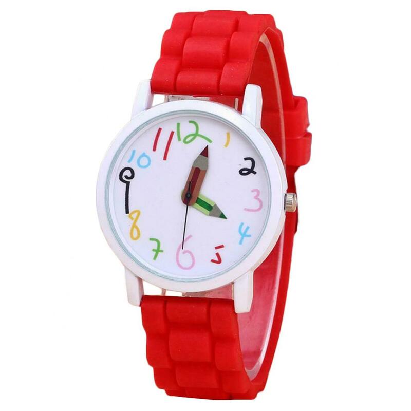 Creative Children Kids Watch Round Dial Silicone Strap Analog Quartz Wrist Watch Gift