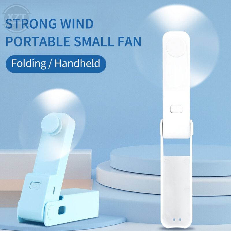 Mini Pocket Fan Foldable USB Rechargeable Fan Portable Outdoor Travel Cooling Tool Desktop Fan Creative Gift Handheld Foldable