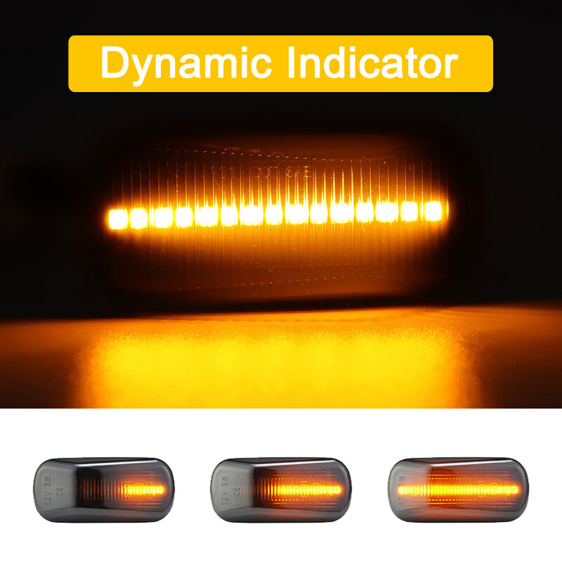 Smoked Lens Waterproof LED Side Fender Marker Lamp Flowing Turn Signal Light For Acura Type-R 98-01 RSX 02-06 NSX 90-05