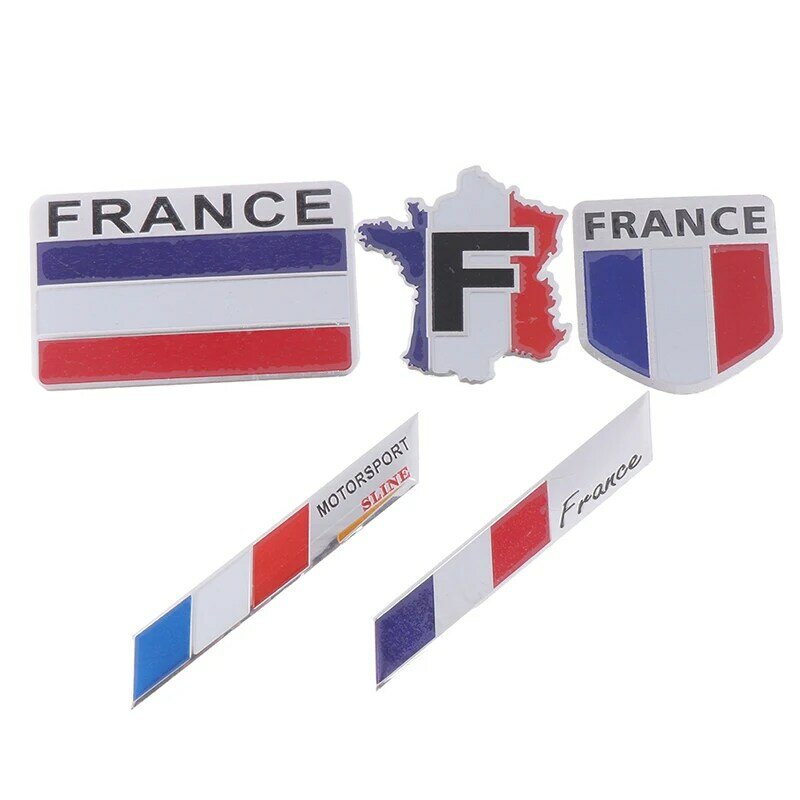 Bandeira francesa Logo Emblema, Emblema da liga, Carro e motocicleta Emblema, Decoração Adesivos, 1Pc