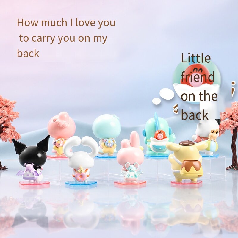Sanrio Kuromi Blind Box mochila buddy Anime modelo de colección estatua Lucky Box Series figuras de acción muñecas lindo regalo de Festival