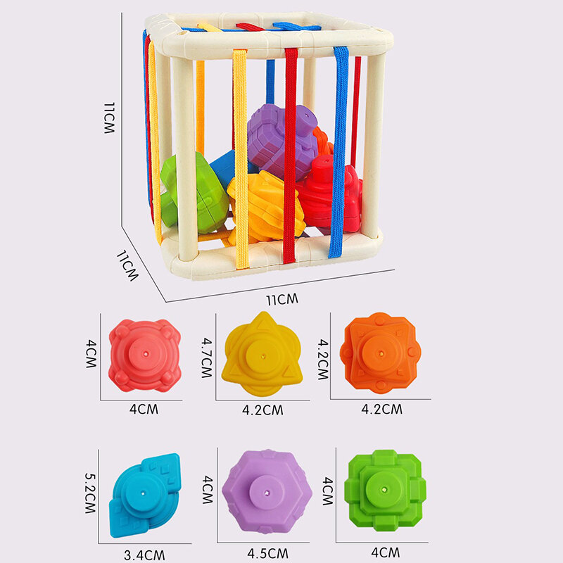 아기용 몬테소리 학습 교육 장난감, 다채로운 모양 블록 분류 게임, 비비 출산, 0-12 개월 선물