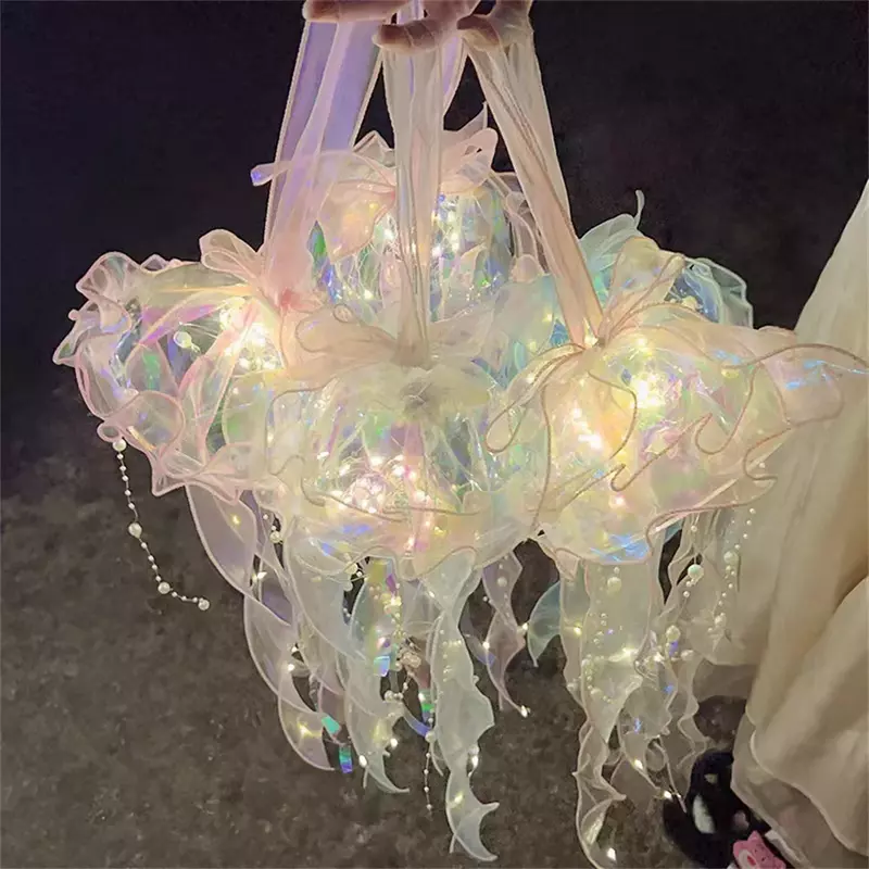 램프 꽃 램프 침실 야간 조명 빛나는 해파리, 홈 가든 파티 축제 분위기 장식, 창의적인 선물