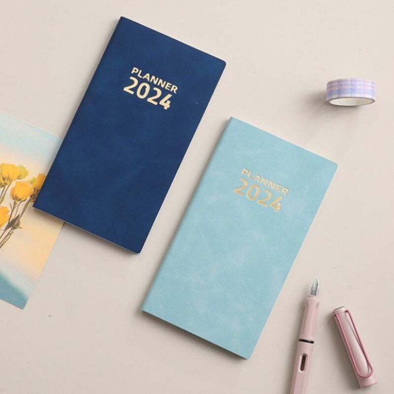 Agenda Organizer Agenda bahasa Inggris 2024 buku catatan buku harian Memo buku rencana bisnis Notebook menebal untuk melakukan daftar
