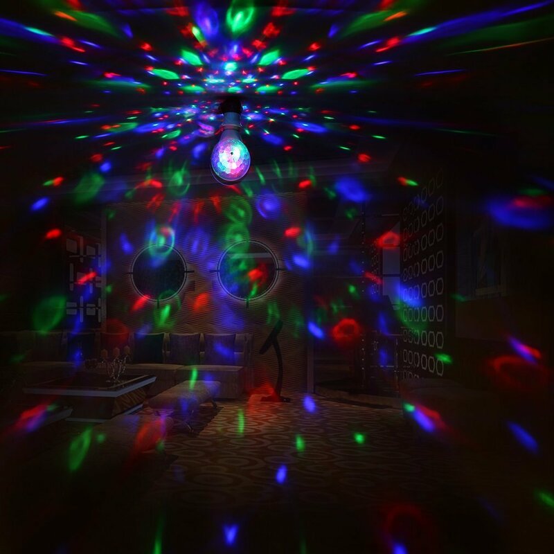 LED 6W obrotowa żarówka z podwójną głowicą magiczna lampa sceniczna Disco E27 dwugłowica do KTV Disco Bar DJ Ballroom Home Club
