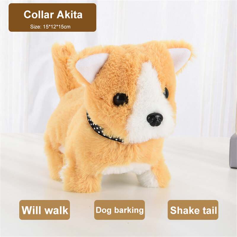 전자 애완 동물 시뮬레이션 스마트 강아지 산책 짖는 고깔 꼬리, 전기 봉제 동물 아기, 아이 봉제 장난감, 크리스마스 선물 애완 동물, 1-8 개