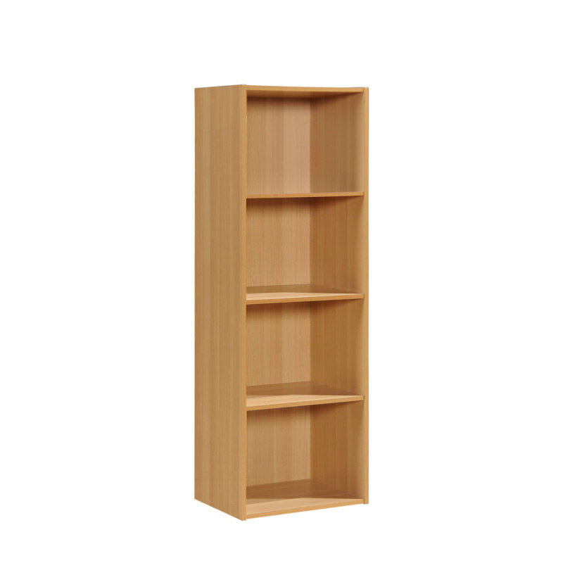 Деревянный книжный шкаф с 4 полками hodeda, коричневый