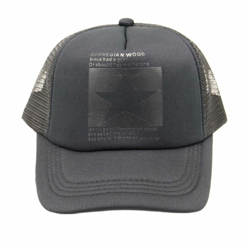 Casual Breathable Korean Letter Outdoor Five-pointed Star Snapback Cap Baseball Cap Visors Cap Mesh Hat