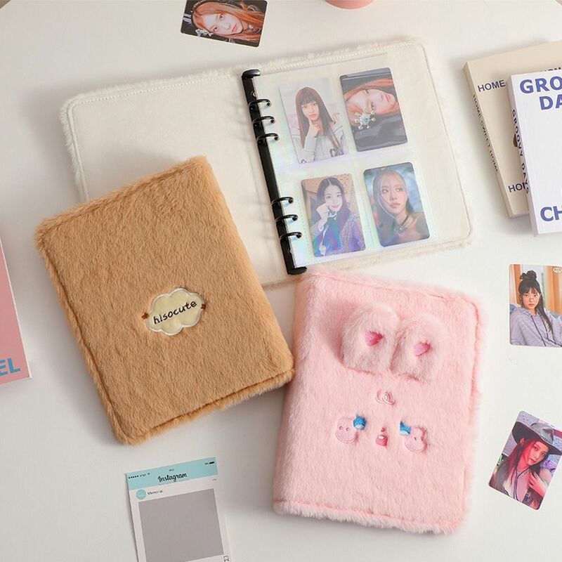 Inner Page Refill Cat Bear Cards Album Cover Loose-leaf Photocard Holder Plush Binder Cover Card Albums Six-hole