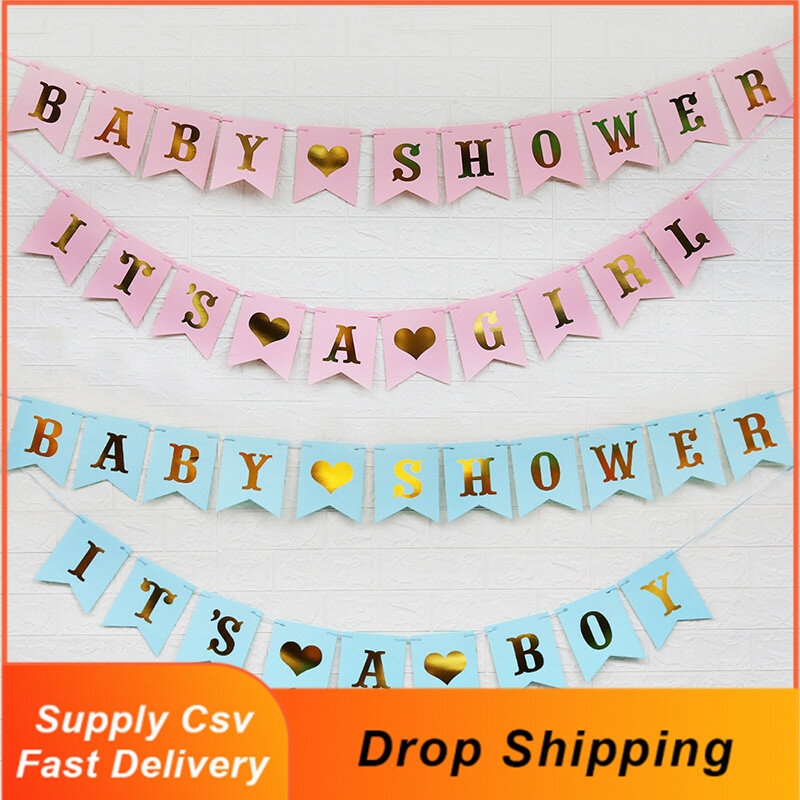 Pancarta de decoración rosa para fiesta de cumpleaños, banderines para Baby Shower, fotomatón