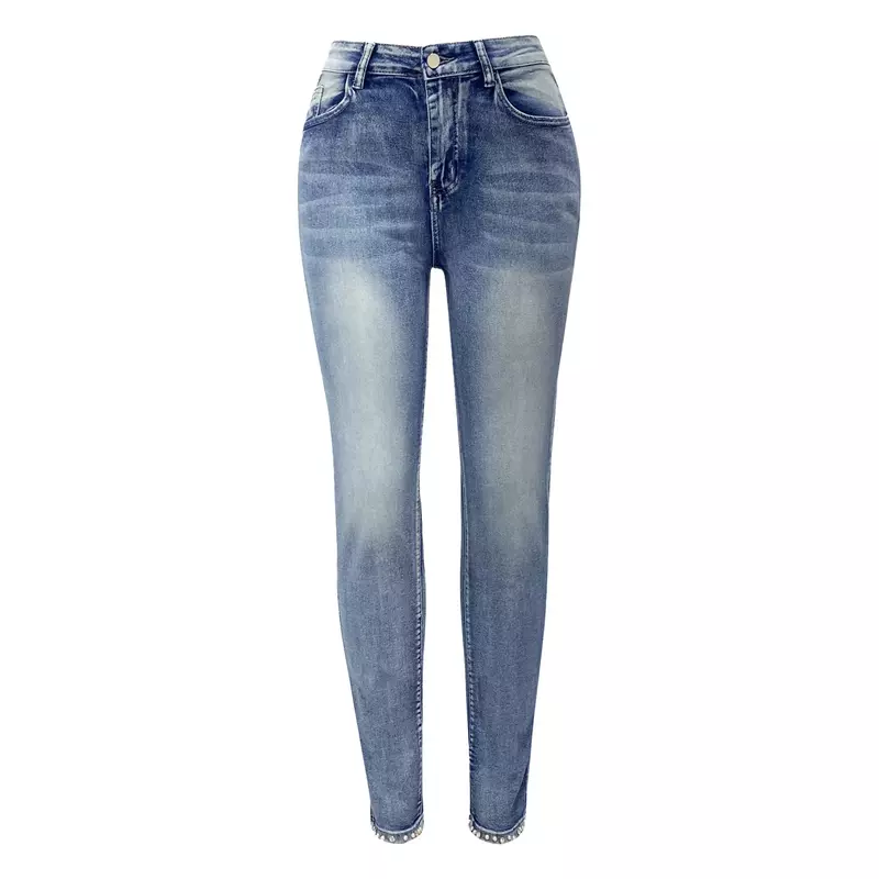 Calça jeans lápis de cintura alta feminina, calça colombiana, streetwear vintage, jeans