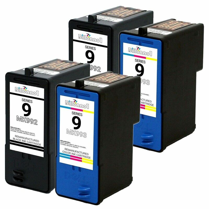 4 Combo ForDell Series 9 Ink cartridges MK990 and MK991 MW175 MW174 MW171
