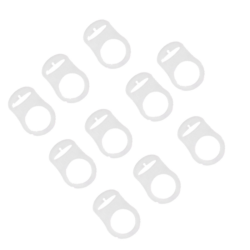 10pcs Silicone Baby Pacifier Clips Holders Baby Rings Feeding Bottle Gaskets (Transparent)