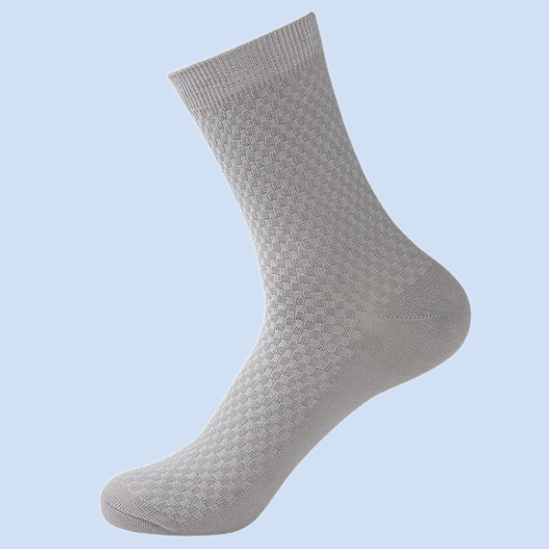 Calcetines de algodón de alta calidad para hombre, calcetín de doble aguja, cuadrado pequeño, de negocios, de longitud media, de fibra de bambú, 5/10 pares