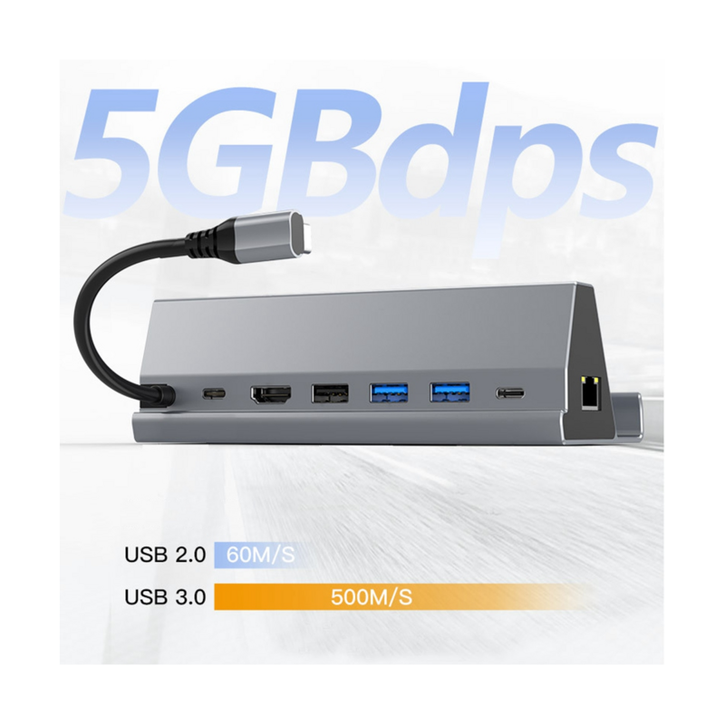 For Steam Deck Dock Station TV Base Stand Hub Docking USB C to RJ45 Ethernet HDMI-Compatible USB3.0 for SteamDeck
