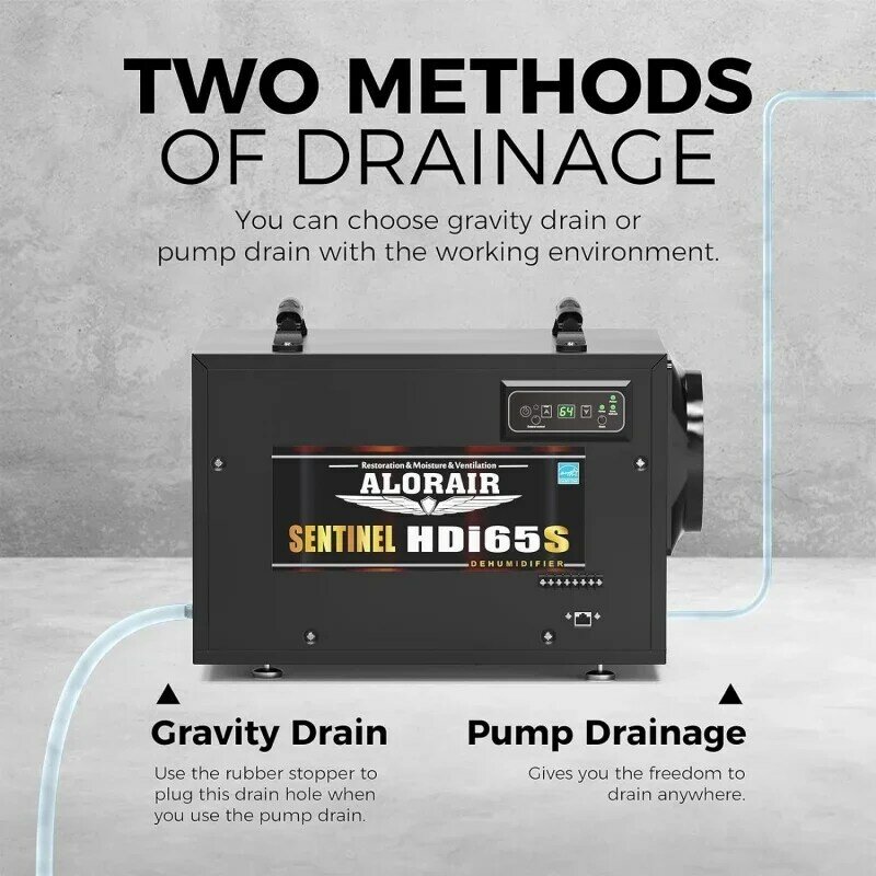 ALORAIR 120 PPD Commercial Dehumidifiers with Pump and Hose, Crawl Space Basement Dehumidifier, Industry Water Damage Unit, Comp
