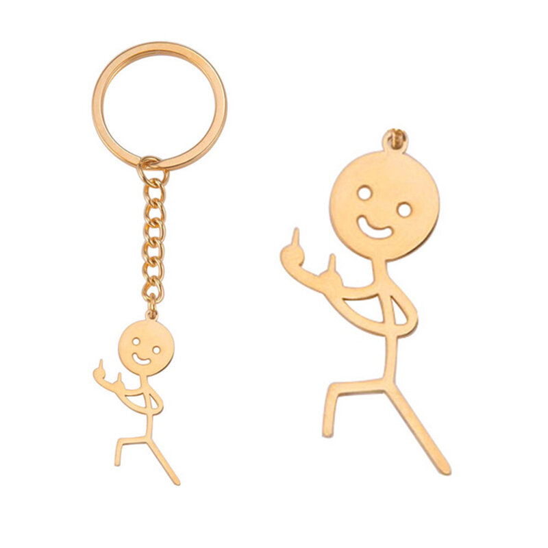 Трендовый Забавный брелок золотого цвета в форме крупного пальца, милая школьная сумка 2024, подвеска для автомобильного ключа, брелок в подарок для пары