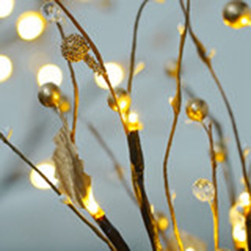 Luz luminosa do ramo da árvore, paisagem luminosa, luz para o quarto da menina, feriado, casamento, decoração de casa, at35