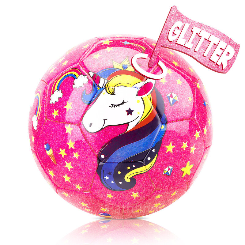 Kinder Fußball Geschenk Glitter Einhörner Fußbälle Spielzeug für Mädchen Jungen Kleinkind Kind 4-8 Outdoor Home Sport Weihnachts geschenke