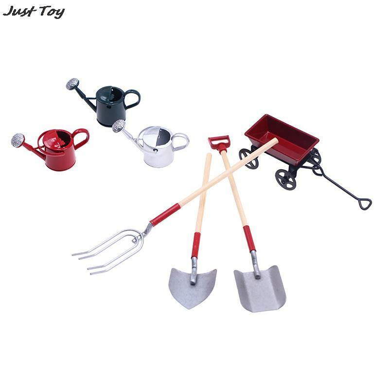 3X Dollhouse Miniature Simulated Gardening Labor Tools Shovel Model For Doll House Decor Accessories Kids Pretend Play Toys
