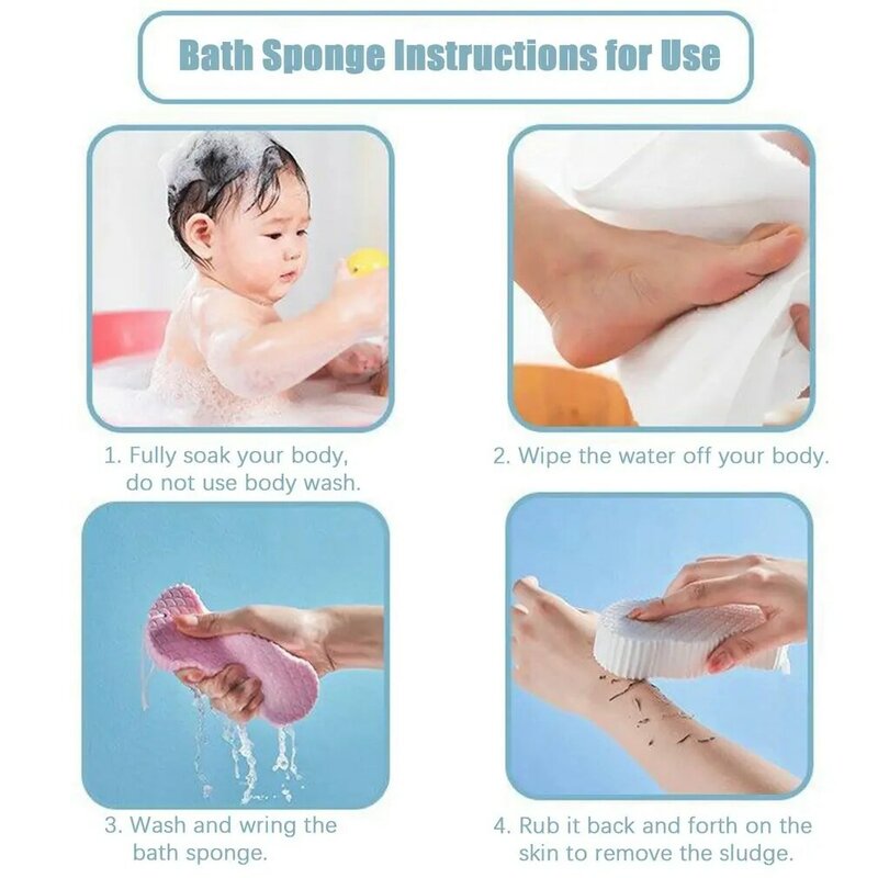 ใหม่ฟองน้ำนุ่ม Alat Penggosok Badan Bath Exfoliating Massager Scrub ฟองน้ำมายากลอาบน้ำแปรงทำความสะอาดผิวผิวหนังที่ตายแล้วอุปกรณ์กำจัด