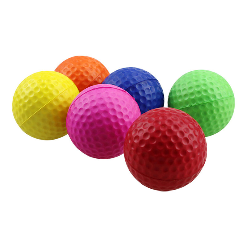 Esponja sólida bola macia para prática de golfe interior, brinquedo espuma PU, 42mm, cor misturada