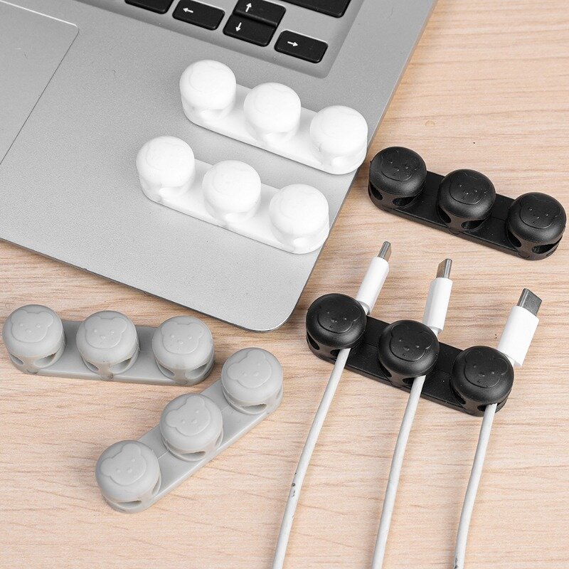 Plastic Cable Holder Clips Cord Organizer Adhesive Wire Management for Charging Cable Mouse Wire PC Car Office Home Nightstand