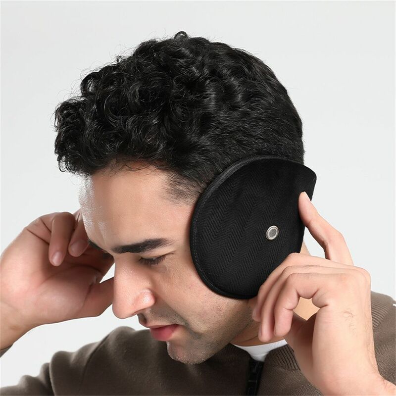 Protège-oreilles unisexe en peluche pour hommes, cache-oreille avec trou de haut-parleur, pour l'hiver