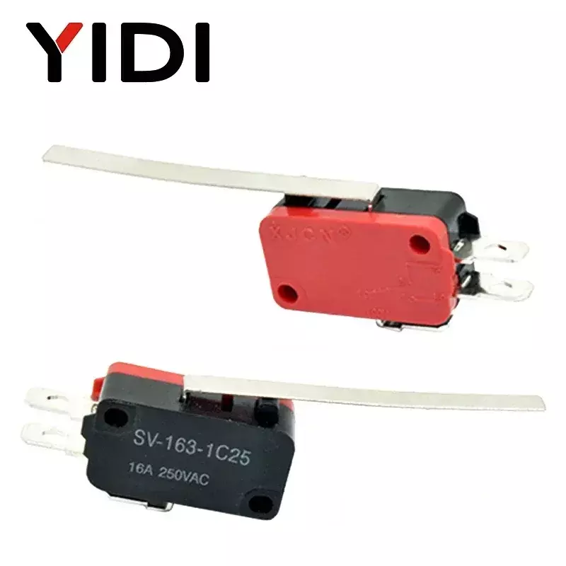 YIDI 16A 250VAC SPDT ograniczenie przesuwu chwilowego mikro przełącznik 1 no1nc 3pin dźwignia rolka V-15 V-151 V-152 V-153 V-154 mikroprzełącznik V-155