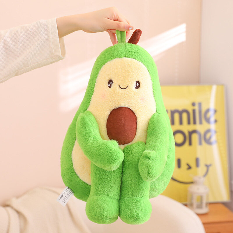Urocza poduszka z awokado z kreskówki lalka materiałowa urocze nadziewane rośliny owoce awokado pluszowy miękkie zabawki dla dzieci Anime do dekoracji pokój dziewczyn