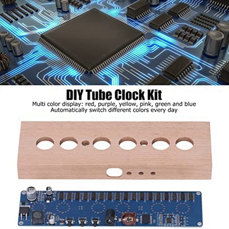 Luminous Tube Clock DIY Kit, High Accuracy IN14 Nixie Tube Clock DIY Parts DC12V DIY Tube Clock Kit For Home Decoration