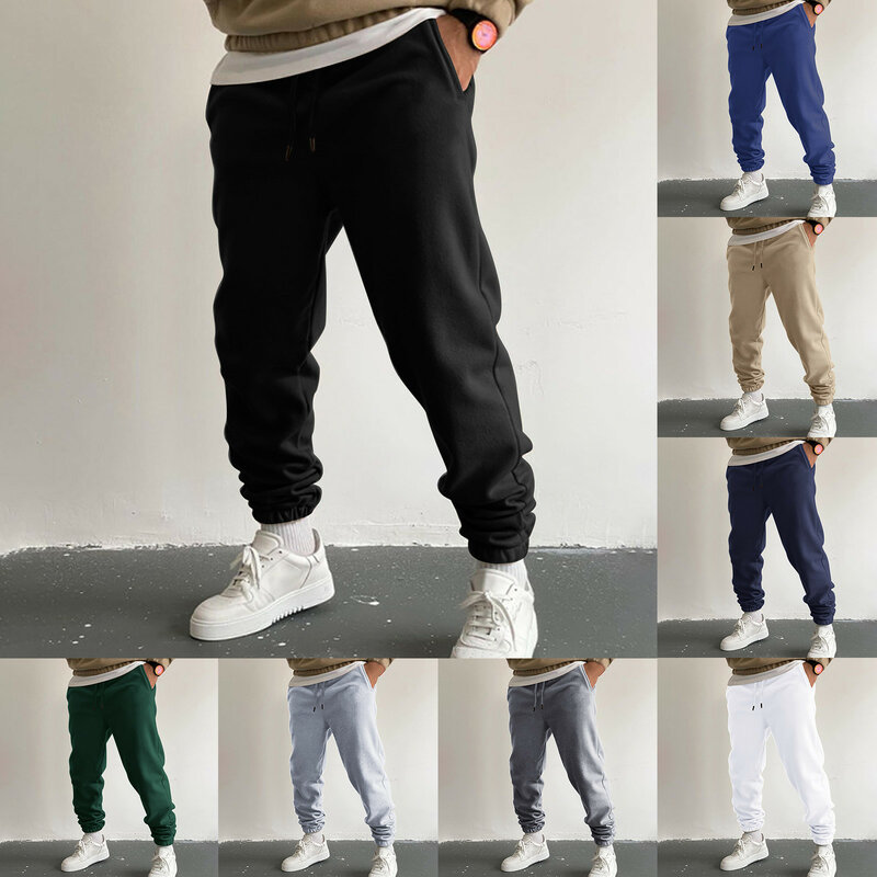 Nowa luźna spodnie do joggingu męska 2023 nowa moda polar jesienna zima ciepłe spodnie dresowe męskie Pantalon proste spodnie Pantalon Hommes