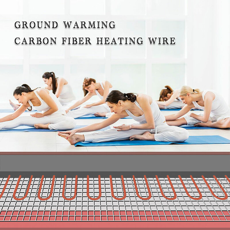 Câble chauffant infrarouge en carbone, fil chauffant électrique, câble de sol chaud, 10 à 100 mètres, 12K 33ohm/m
