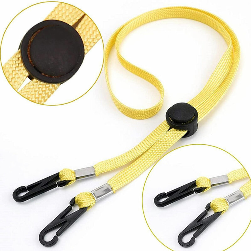 Цветной фиксированный веревка из полиэстера, стильный цвет для активного отдыха, точное плетение, удобный веревка для маски желтого цвета