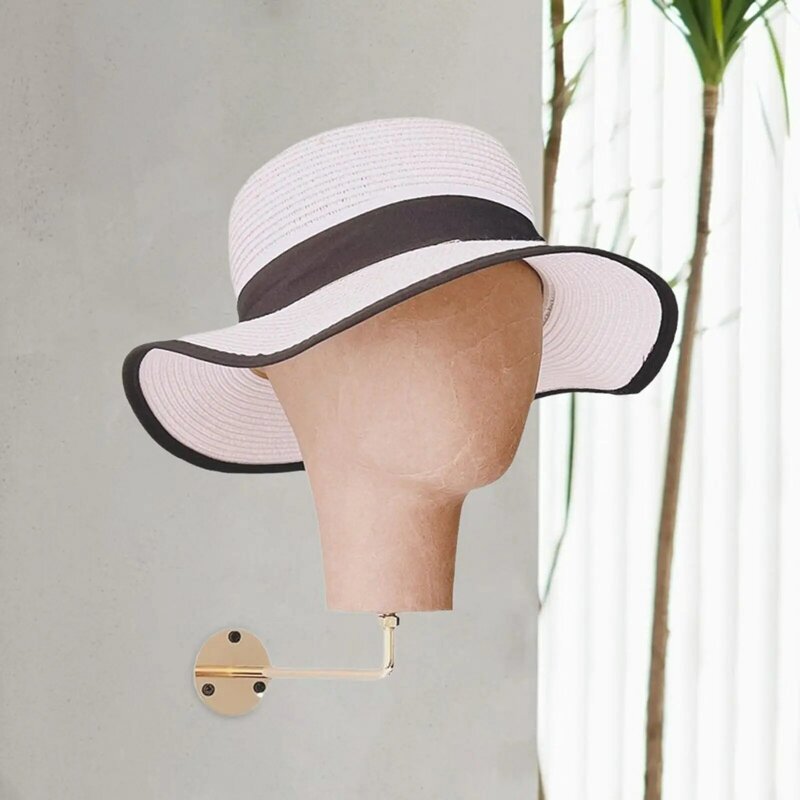 Soporte de exhibición de sombreros y cabezas de cabello, soporte de pared de estilismo, estante de exhibición de postizos lisos, soporte para sombreros