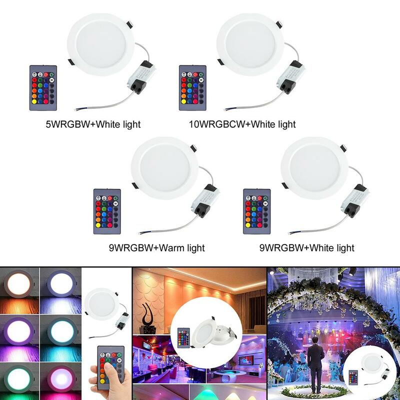 Luces de techo RGBW Downlights, lámpara redonda para sala de estar y dormitorio
