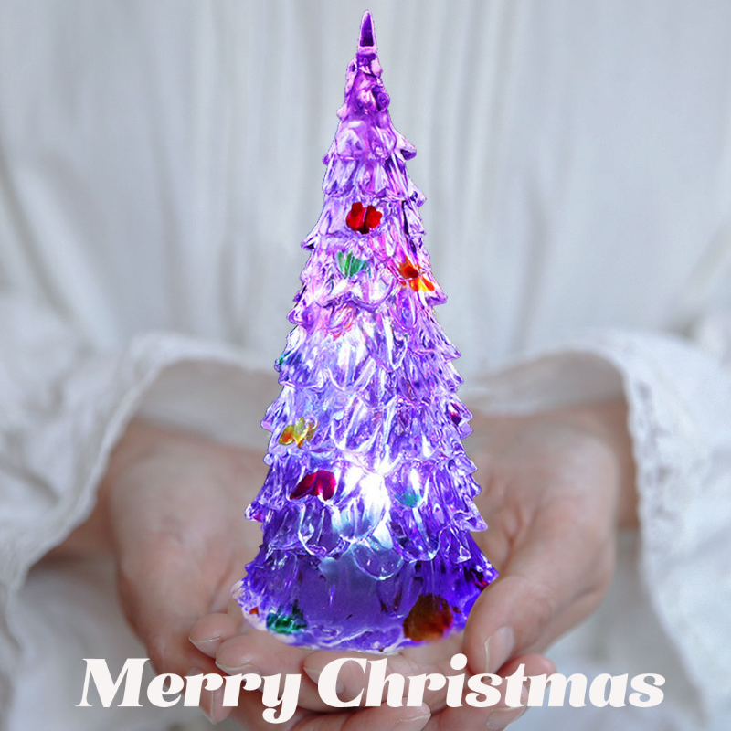 Led Kerst Nachtverlichting Geschenken Vriendin Geschilderde Boom Lampen Kristal Kleurrijk Voor Vriendinnen En Familie Vakantiefeest