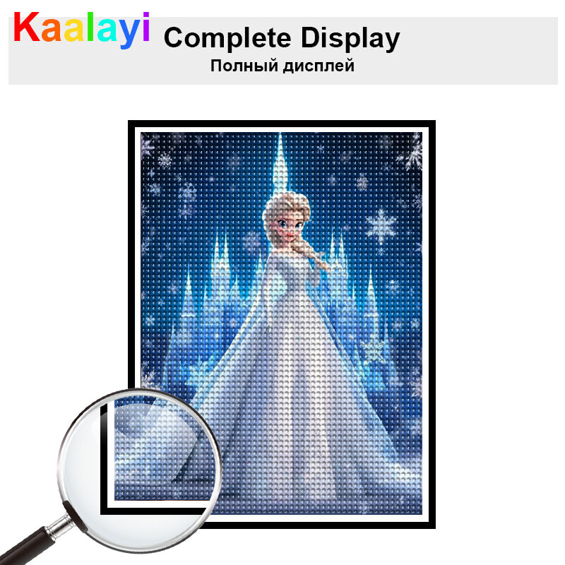 Disney-Diamond Mosaic Rhinestone Imagem, Princesa Elsa, broca completa, retrato bordado, DIY, 5D, pinturas decorativas, recém-chegados, 4