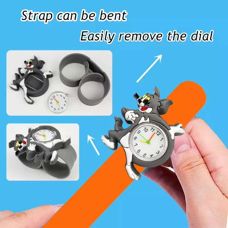 Reloj de pulsera con dibujos animados en 3D para niños y niñas, pulsera de reloj con dibujos animados para niños