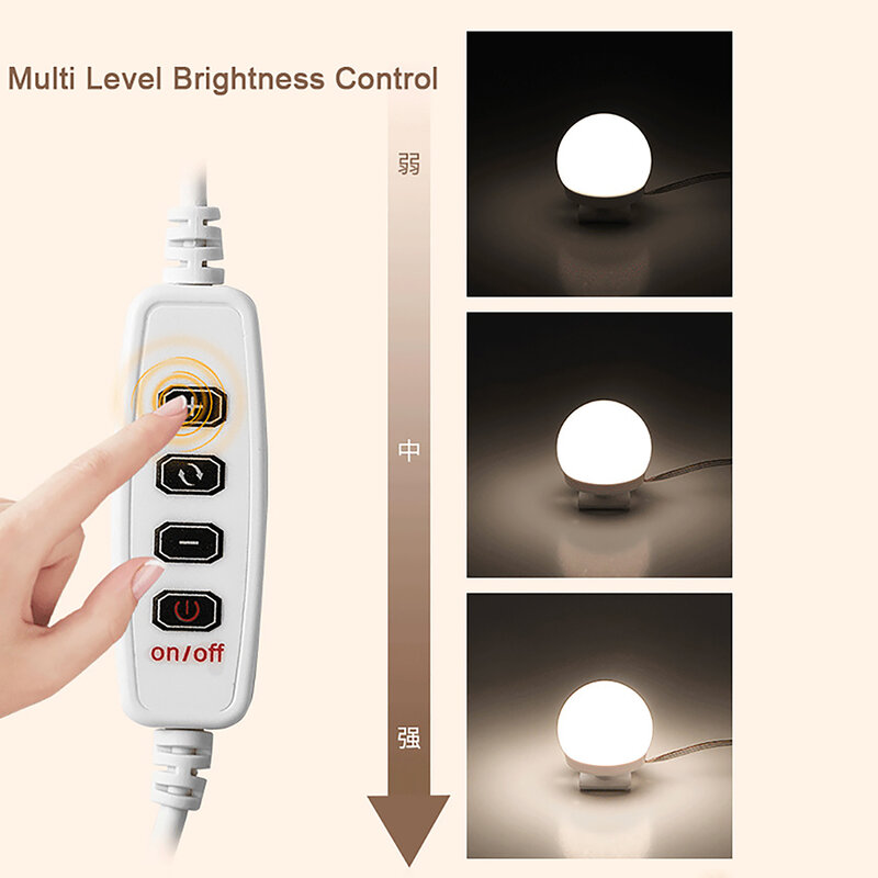 LED Vanity Lights For Mirror 3 Color Temperature Dimmable Wall Bulbs String For Makeup Table Dressing Room Mirror Wholesale